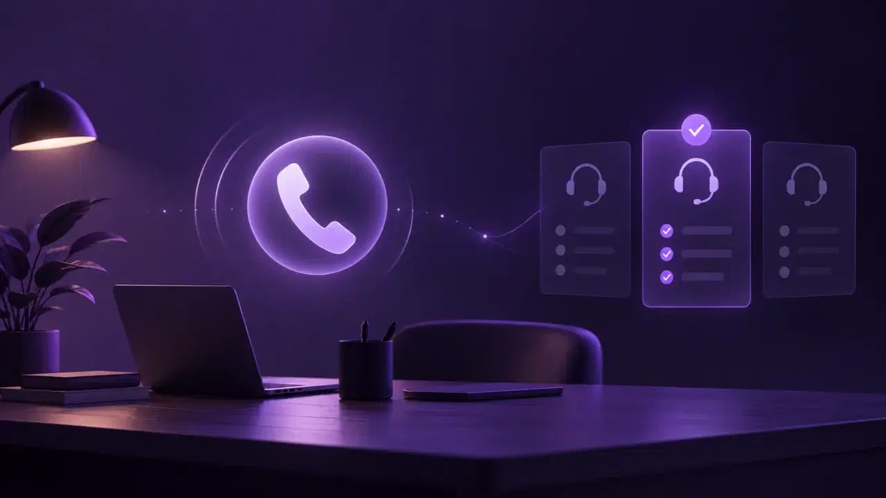 AI call answering service connecting business calls to a virtual receptionist.