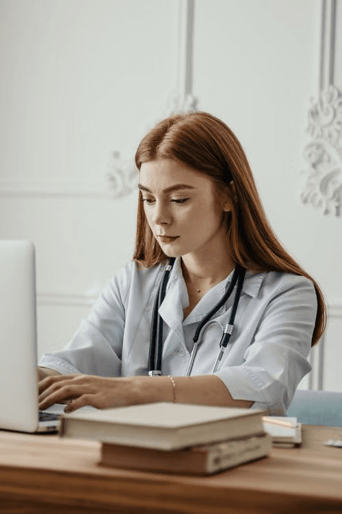 Medical professional with patient AI agent